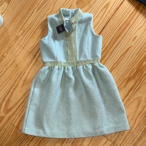 Charming Sleeveless Kids Dress in Soft Blue